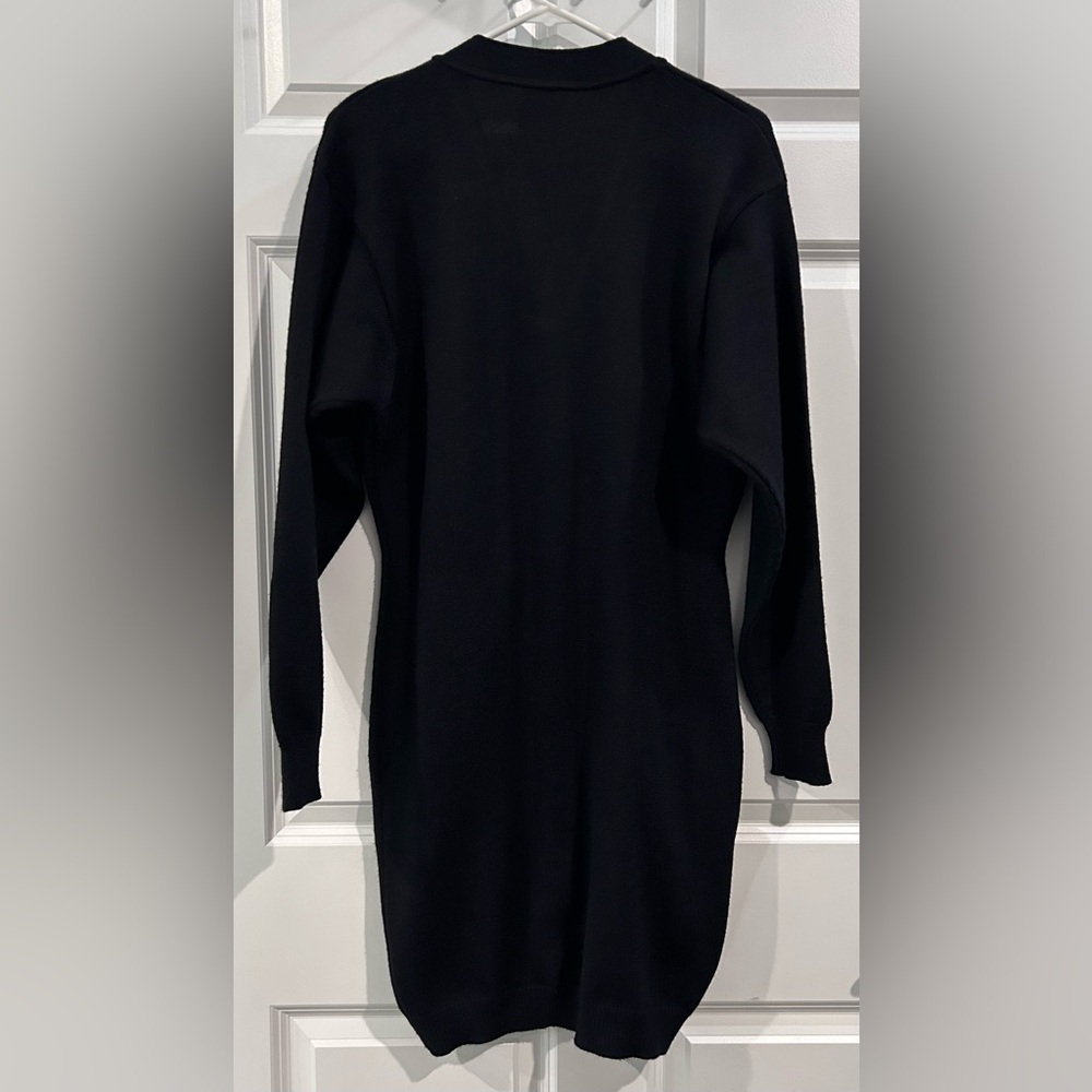 Stefanel Wool Infused Cardigan Sweater Size M Fitted Long Line Holiday Italy - Picture 2 of 9